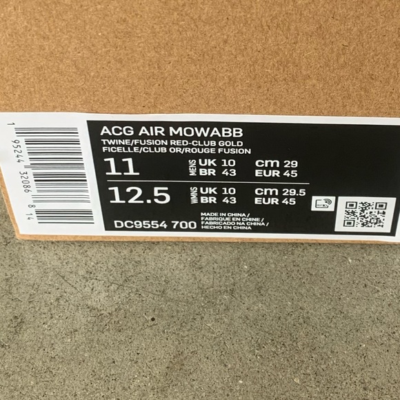 NWT Nike ACG Air Mowabb 2021 Releases Twine/Fusion Red/Club Gold Sneakers 11 Men - Picture 3 of 3